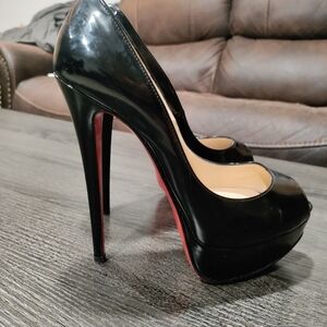 AUTHENTIC 💯Christian Louboutin Black Peep-Toe Heels